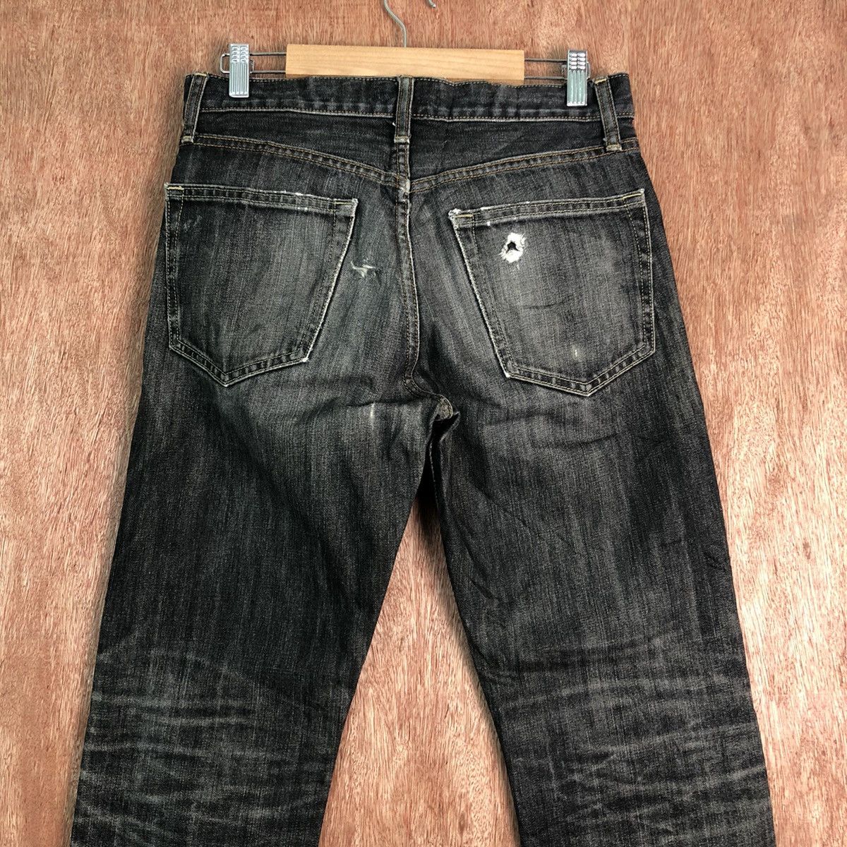 Uniqlo DLL UJ Uniqlo Black distressed Denim Jeans Pants #c272 Size US 29 - 7 Thumbnail
