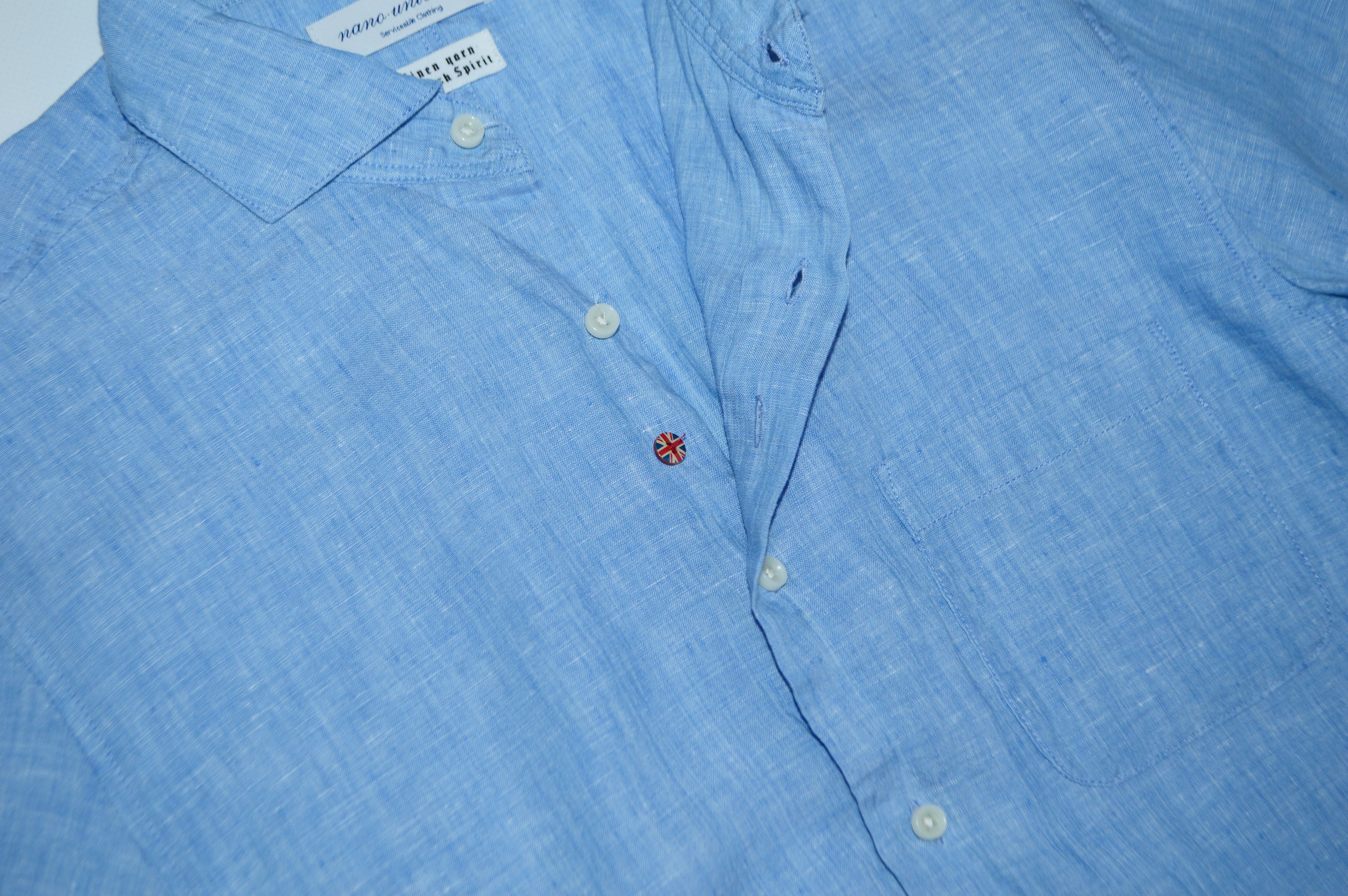 NANO universe Nano Universe Light Blue Linen Shirt Size L Size US L / EU 52-54 / 3 - 5 Thumbnail