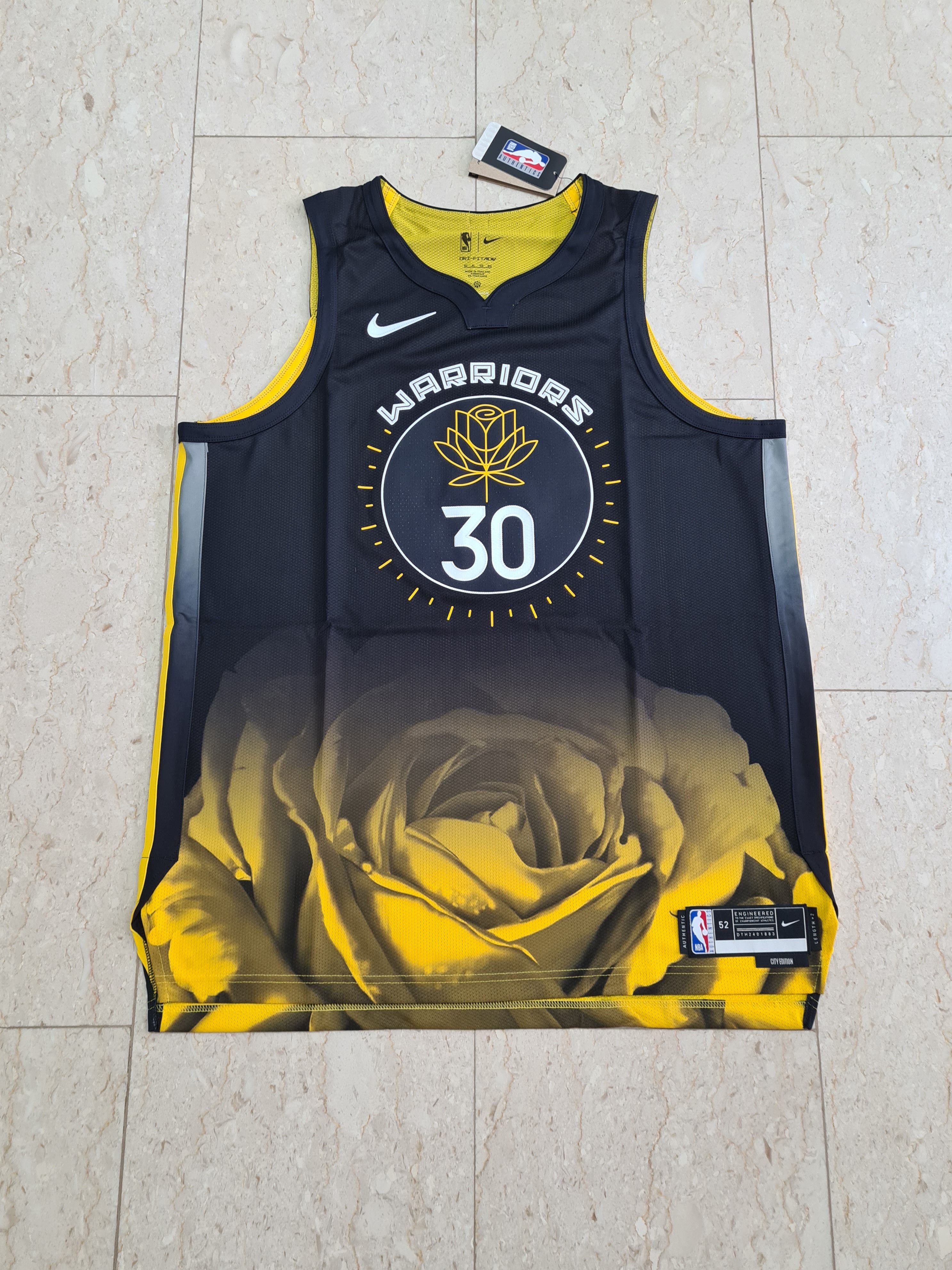 image of NBA x Nike Men's Warriors 2023 City Edition Authentic Jersey in Black (Size XL)