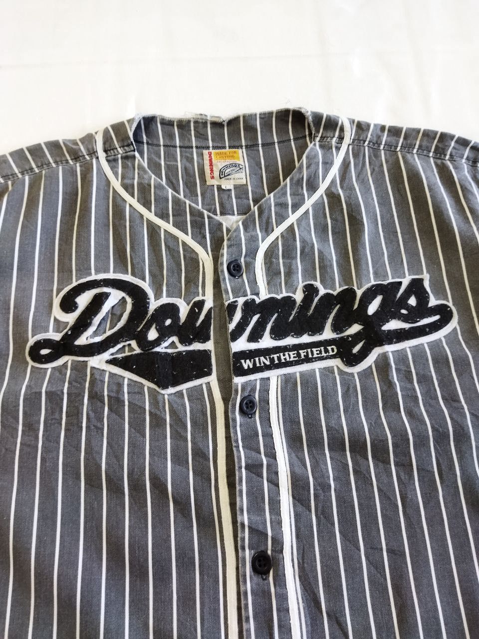 Japanese Brand Dowmings Japan Distressed Baseball Shirt - Size L Size US L / EU 52-54 / 3 - 6 Thumbnail