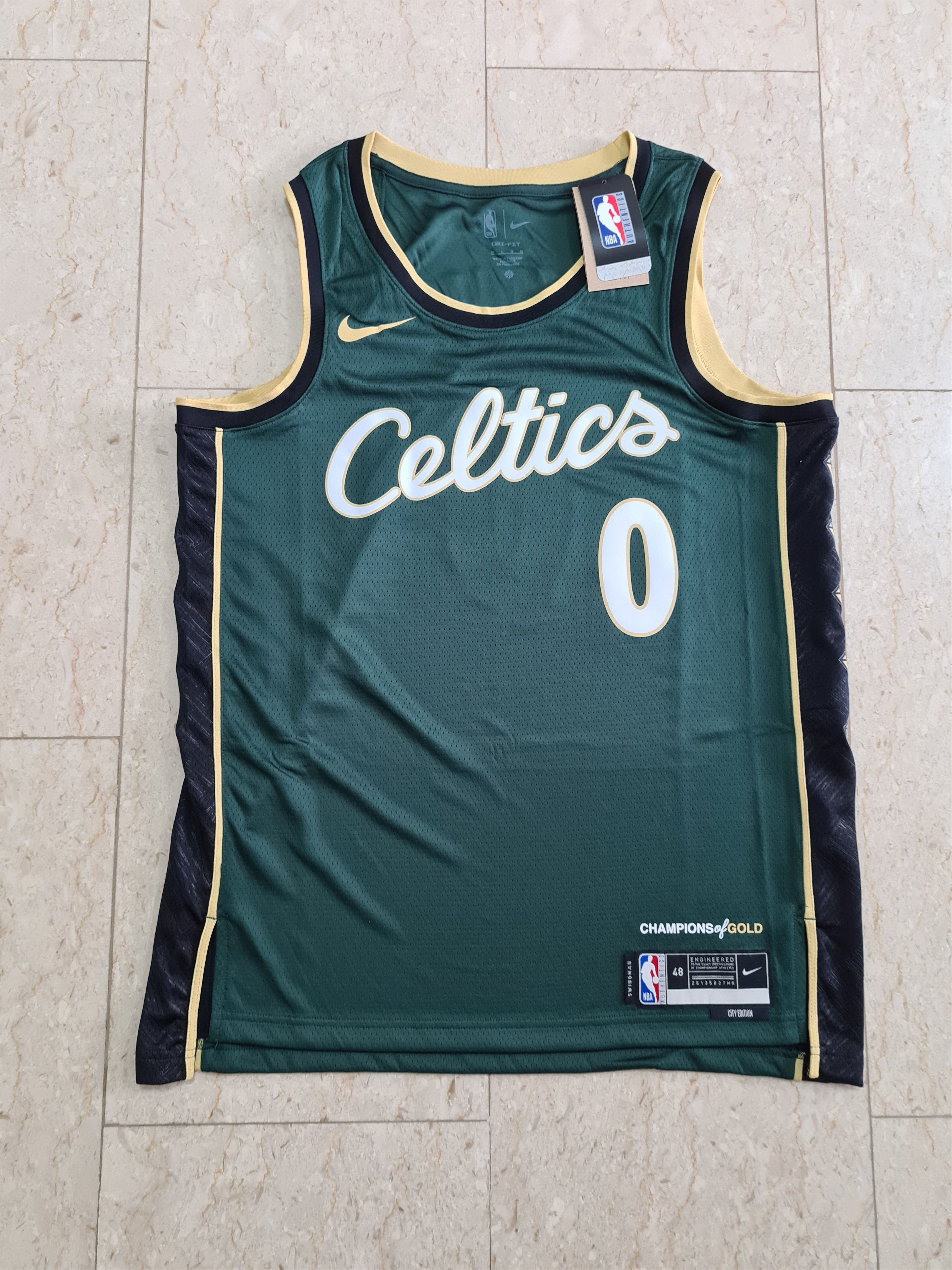 image of NBA x Nike Authentic Nike Celtics City Edition Swingman Jersey in Green, Men's (Size XL)