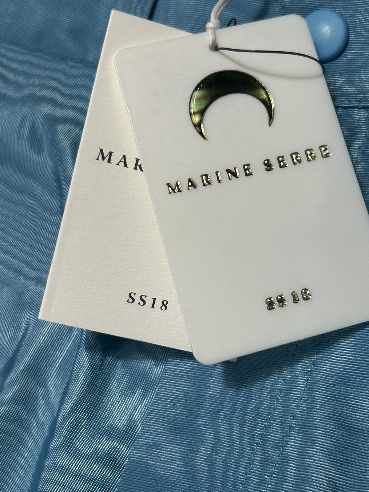 Marine Serre MSRP $795 SS18 Moire effect satin trousers Size 29" - 9 Thumbnail