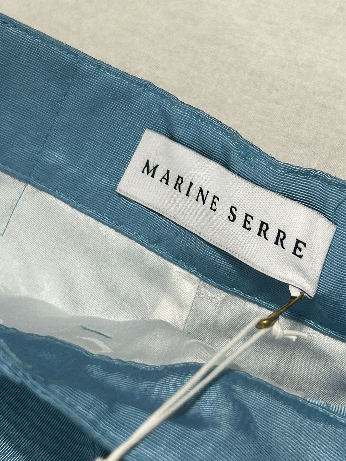 Marine Serre MSRP $795 SS18 Moire effect satin trousers Size 29" - 6 Thumbnail
