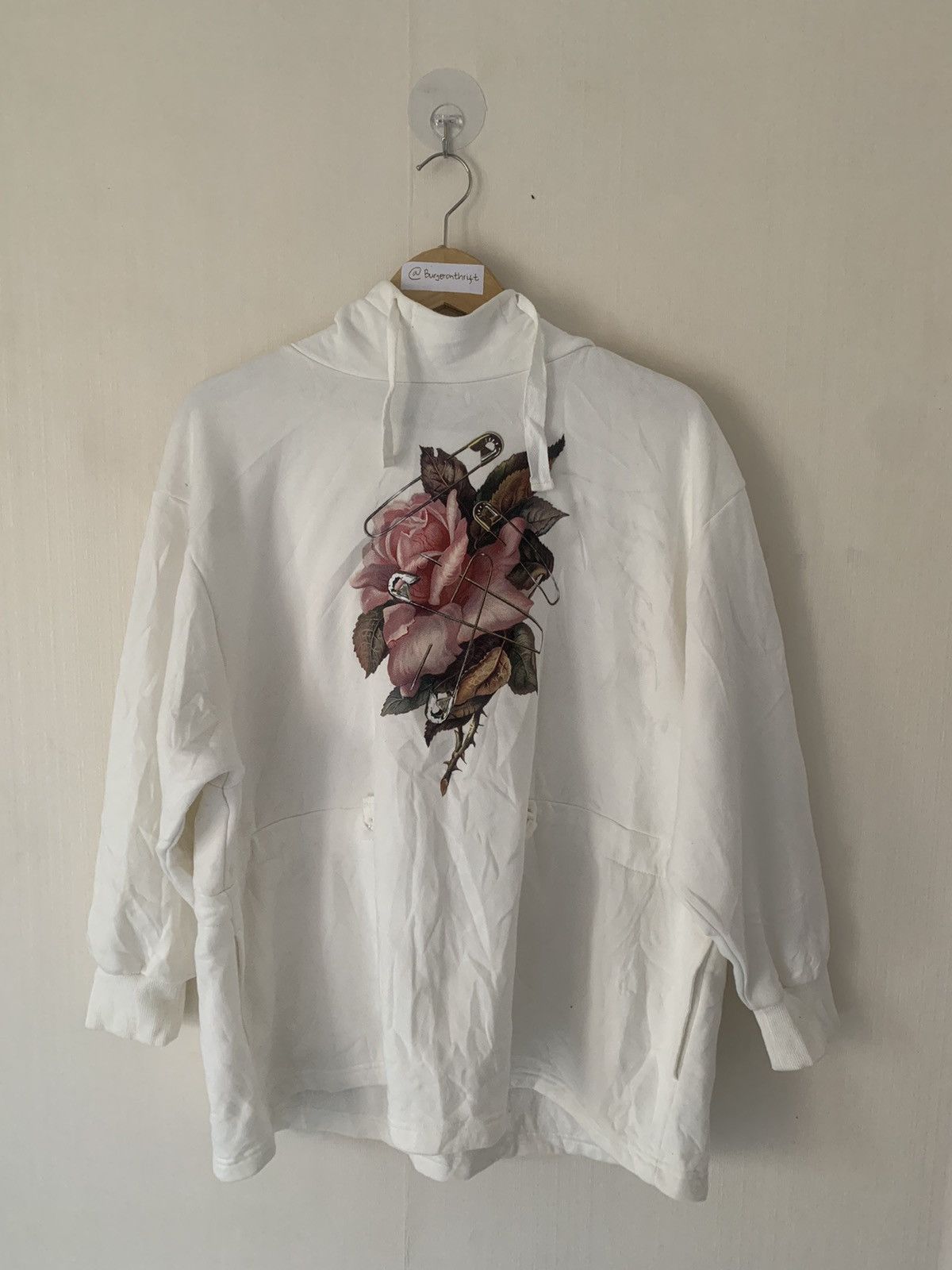 image of Fw21 Undercover X Gu Oversized Hoodie in Off White, Women's (Size Medium)