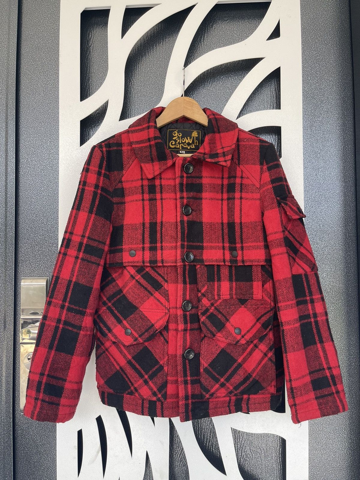 image of Vintage Go Slow Caravan Jacket in Red, Men's (Size Medium)