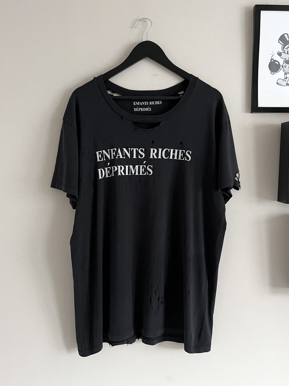 Enfants Riches Deprimes ERD DISTRESSED BLACK LOGO TEE | Grailed