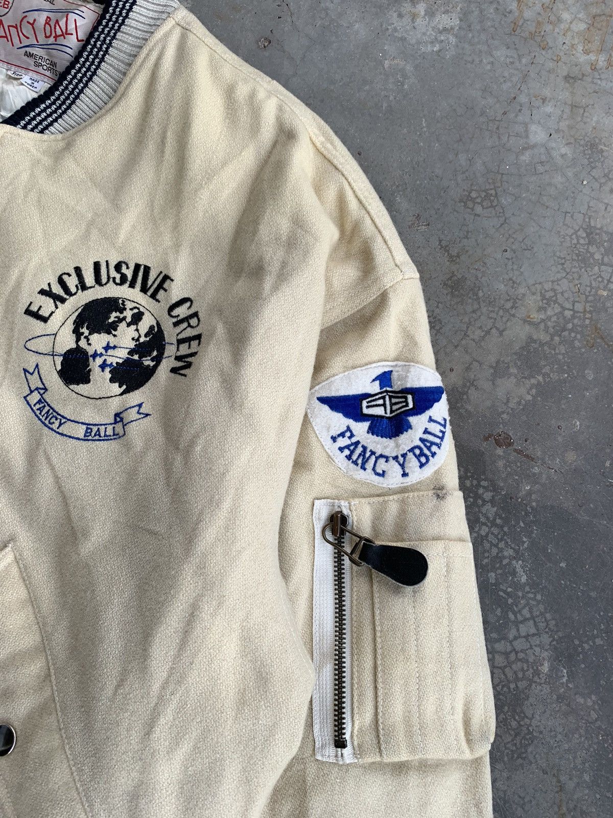Vintage Vintage70s American FancyBall Embroided Wool Varsity jacket Size US L / EU 52-54 / 3 - 3 Thumbnail