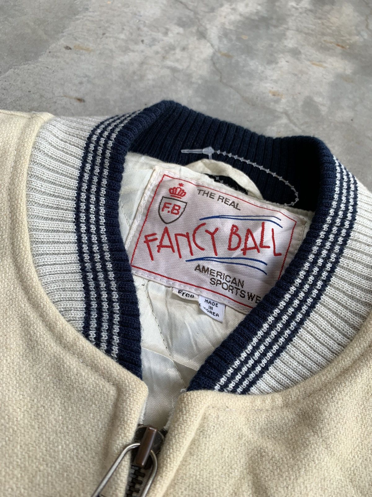 Vintage Vintage70s American FancyBall Embroided Wool Varsity jacket Size US L / EU 52-54 / 3 - 6 Thumbnail