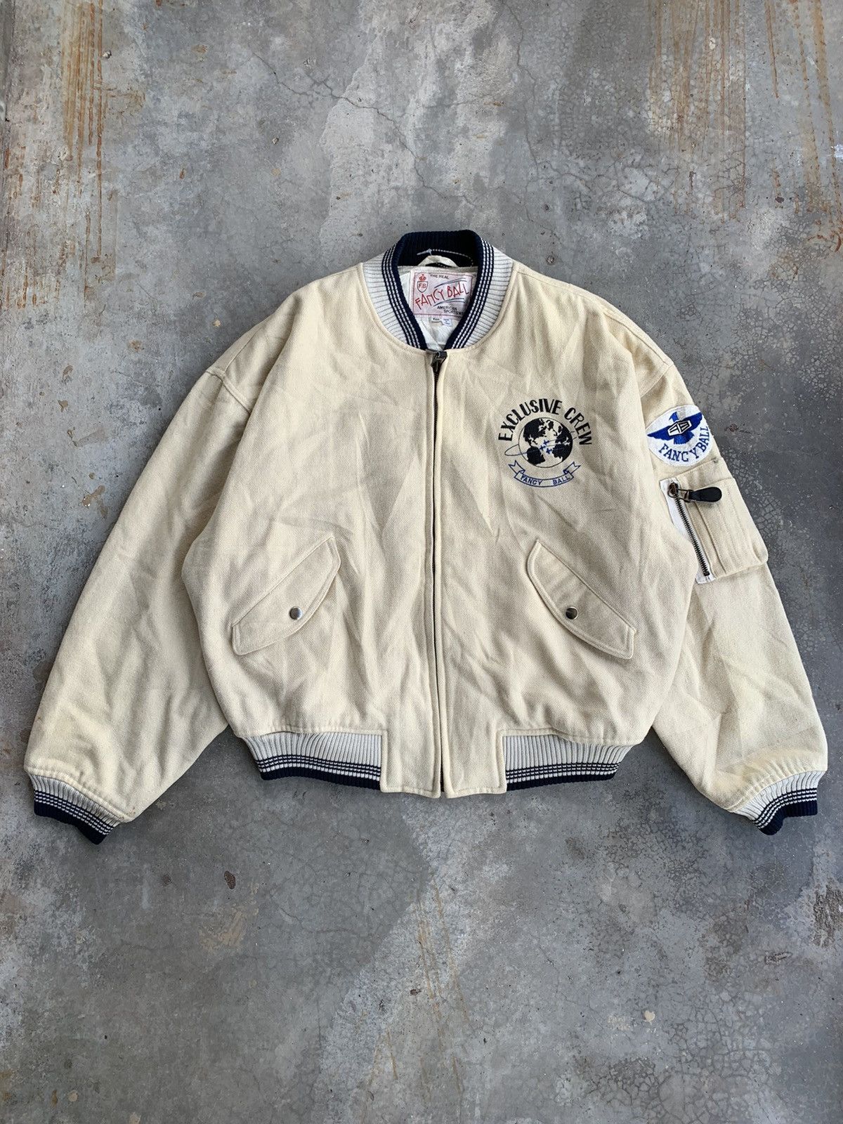 Vintage Vintage70s American FancyBall Embroided Wool Varsity jacket Size US L / EU 52-54 / 3 - 2 Thumbnail