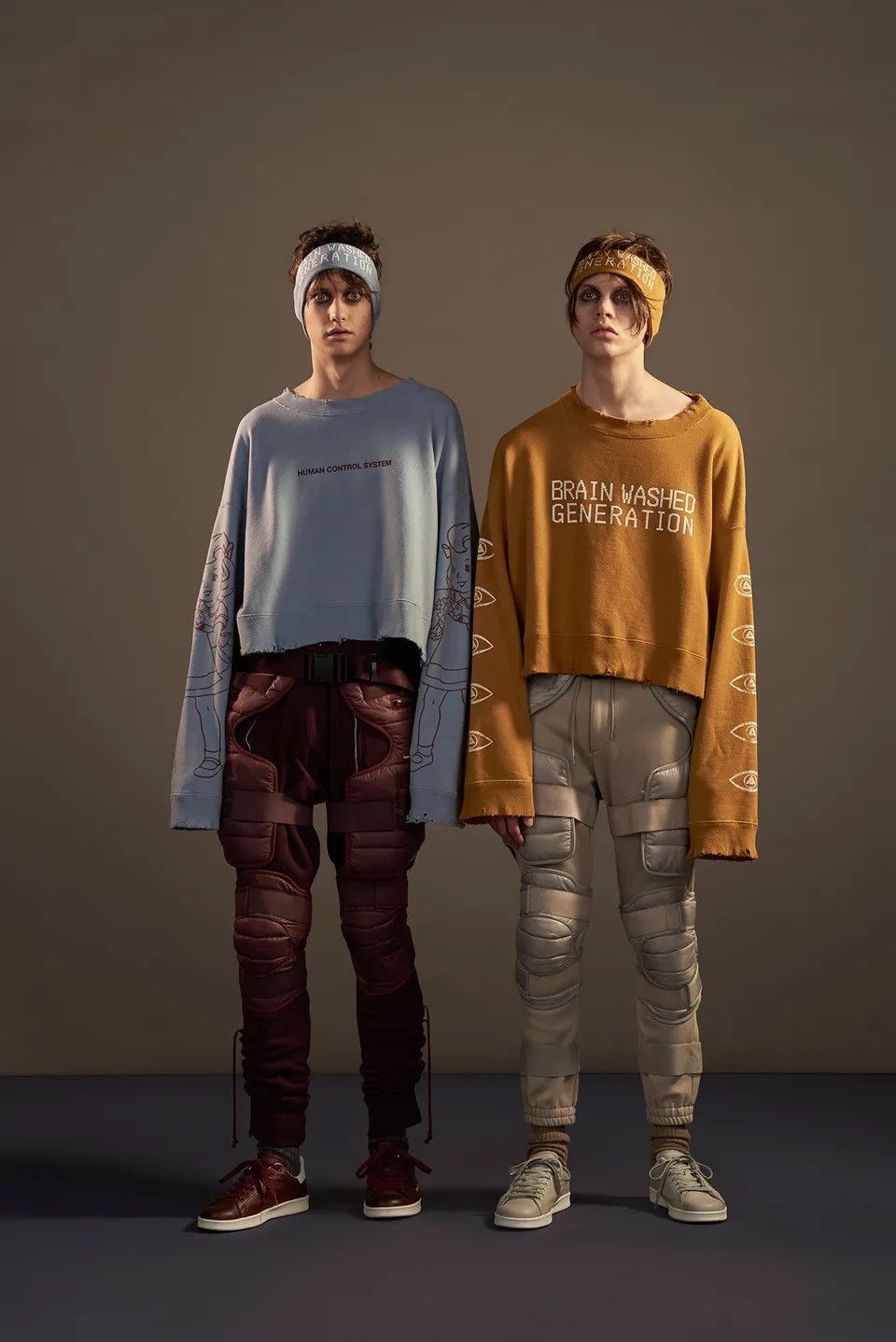 Undercover Sz2 FW17 Human Control System Distressed Cropped Sweatshirt Size US M / EU 48-50 / 2 - 2 Thumbnail