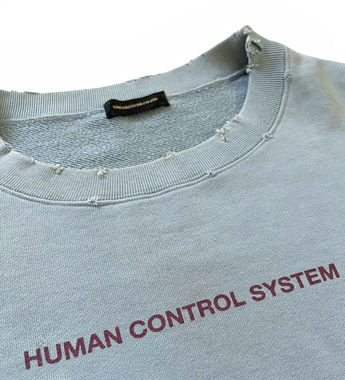 Undercover Sz2 FW17 Human Control System Distressed Cropped Sweatshirt Size US M / EU 48-50 / 2 - 6 Thumbnail