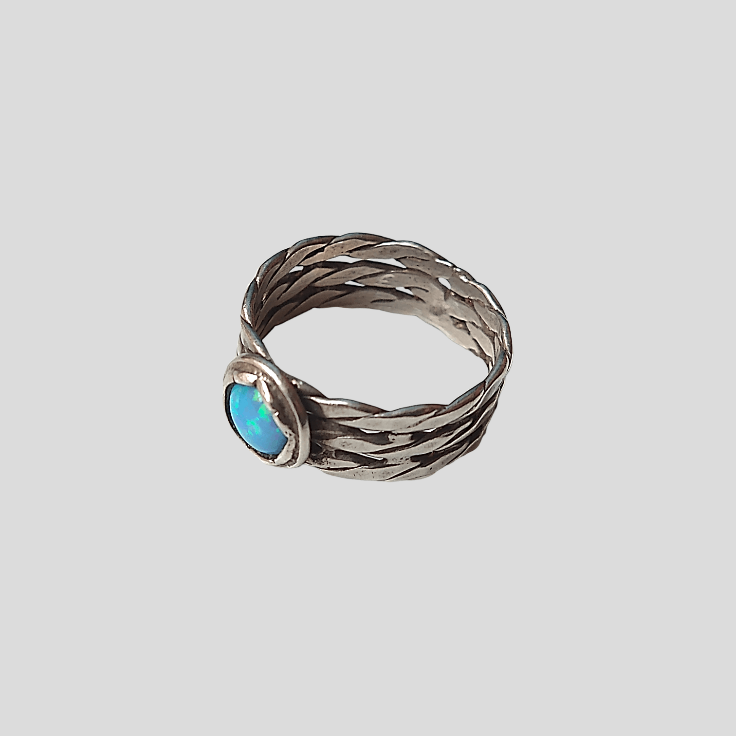Jewelry × Vintage Sterling Silver Ring Opal Size 7.75 Modern Size ONE SIZE - 4 Thumbnail