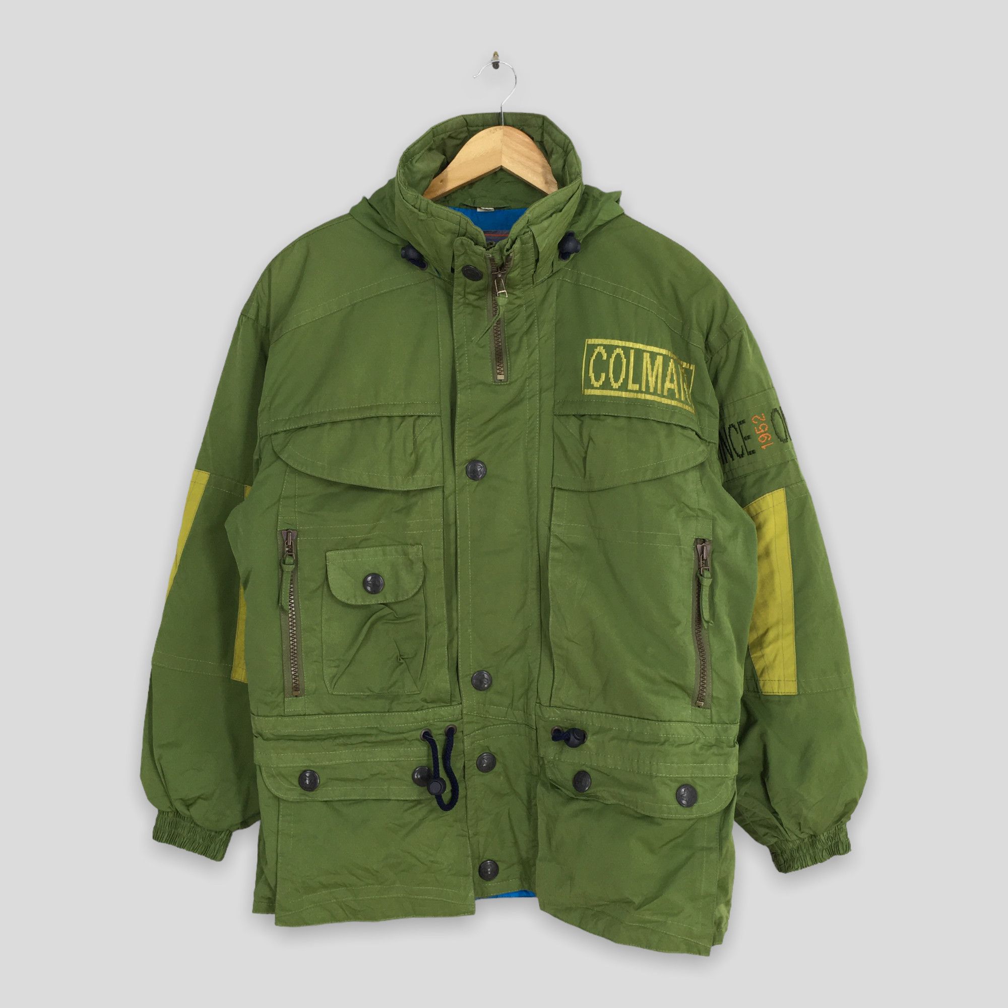 image of Colmar Japan Ski Wear Snow Gear Bomber Hoodie Jacket Large in Green, Men's