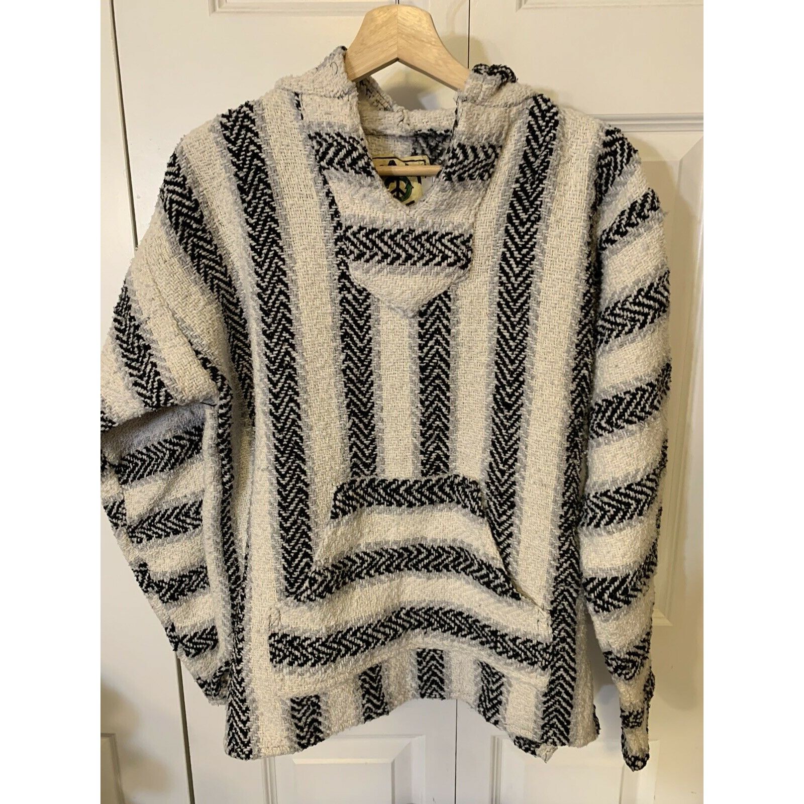 Baja Joe UNISEX BAJA Joe Sz M CLASSIC MEXICAN WOVEN HOODIE PULLOVER