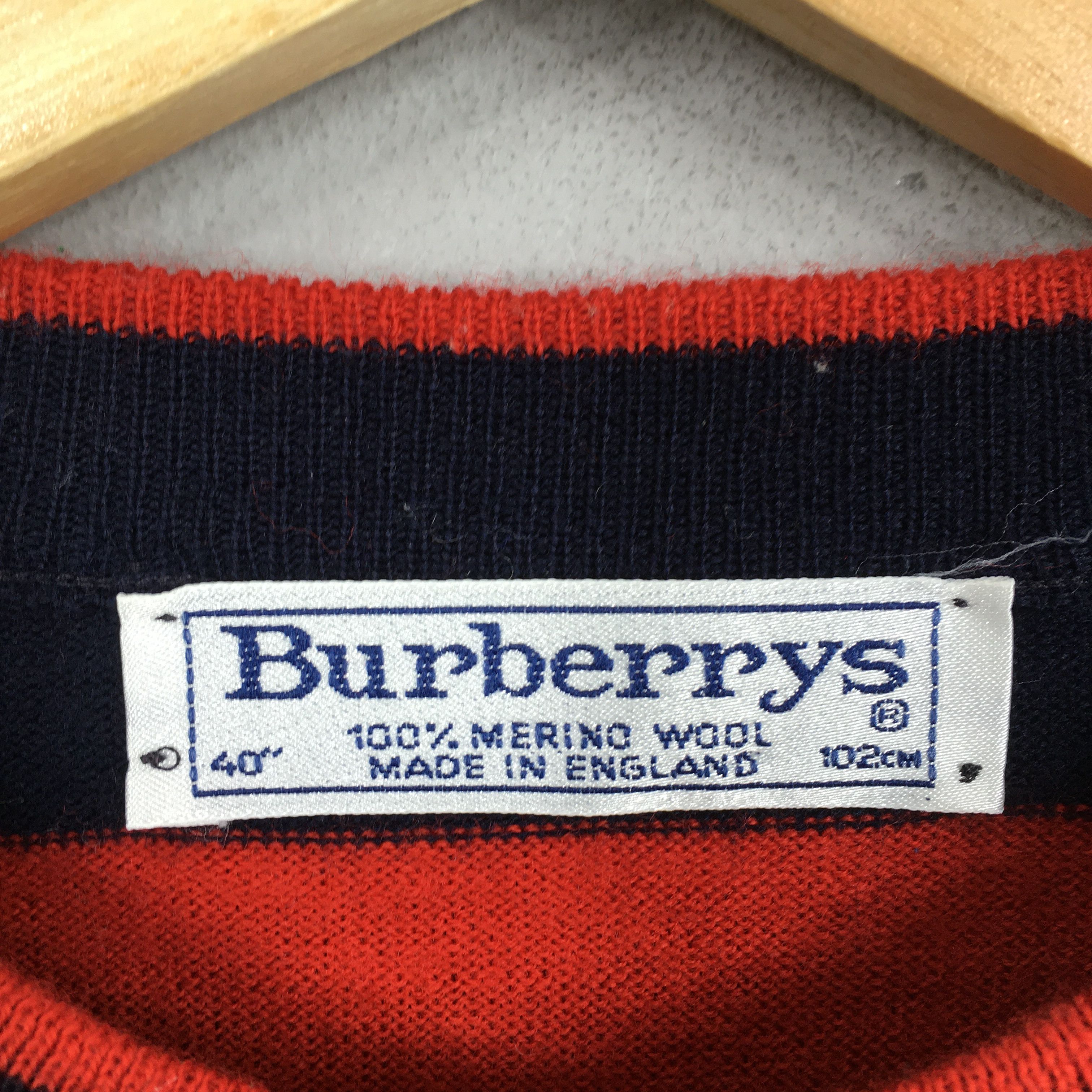 Burberry × Vintage Burberrys Of London Women Stripes Wool Pullover Small Size S / US 4 / IT 40 - 3 Thumbnail
