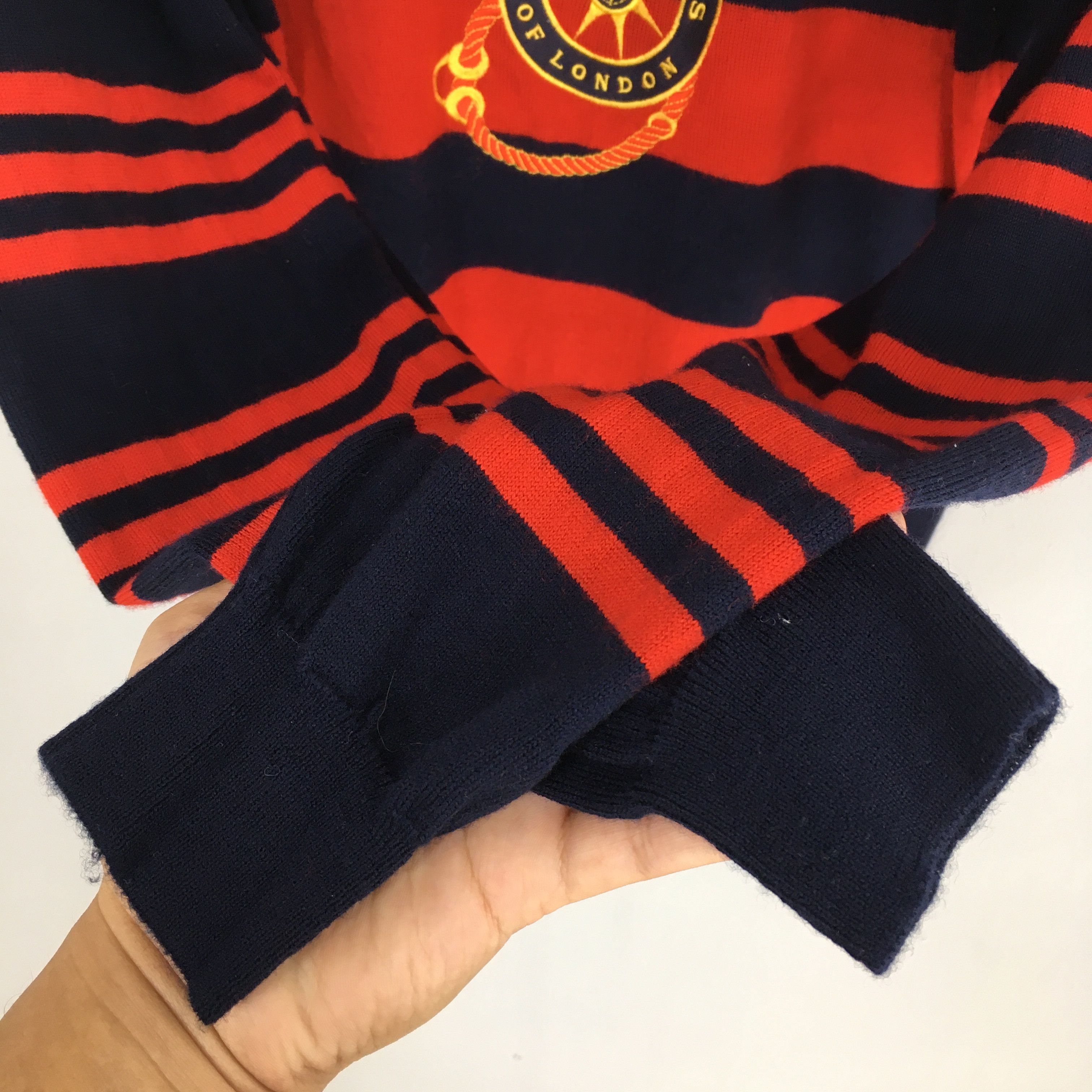 Burberry × Vintage Burberrys Of London Women Stripes Wool Pullover Small Size S / US 4 / IT 40 - 6 Thumbnail