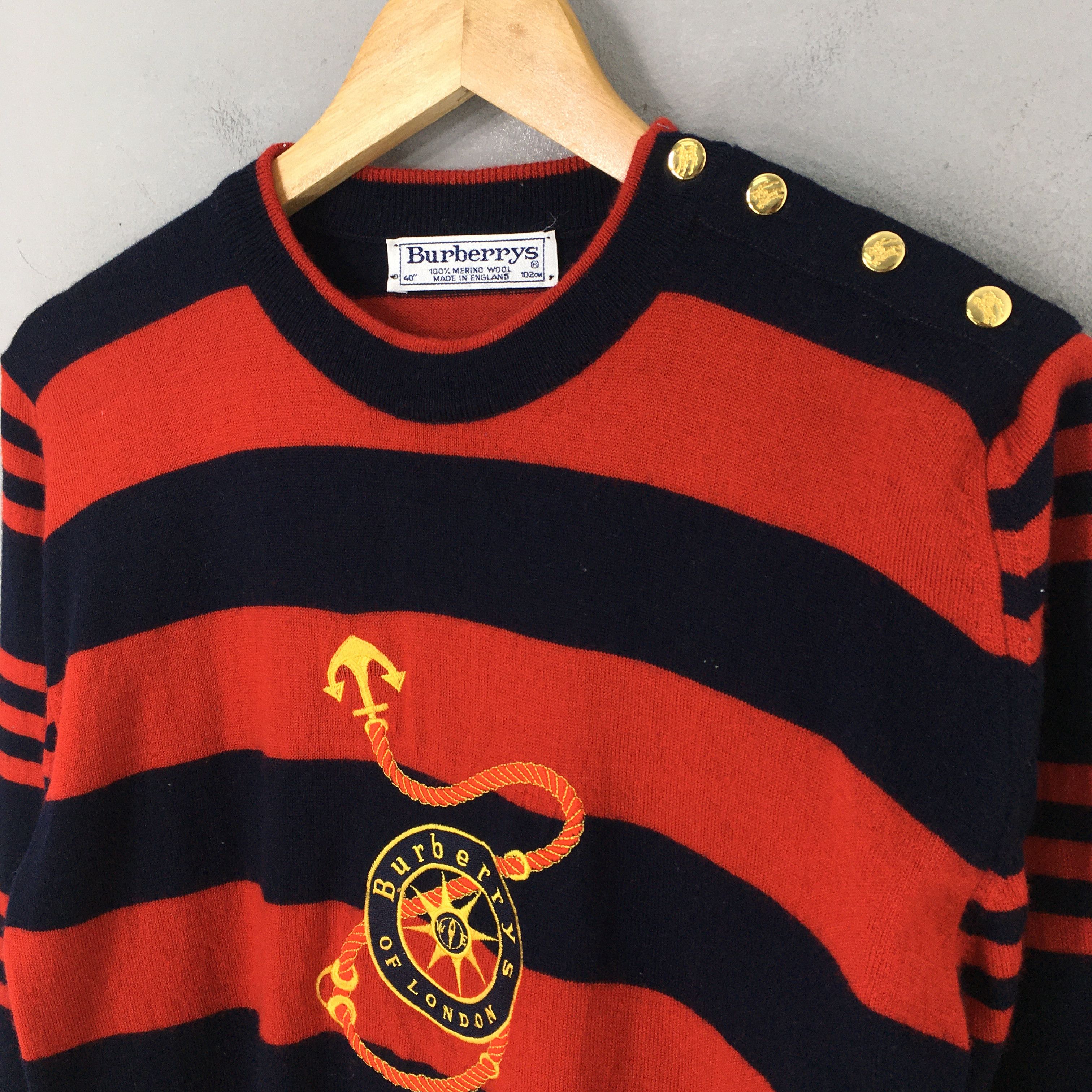 Burberry × Vintage Burberrys Of London Women Stripes Wool Pullover Small Size S / US 4 / IT 40 - 4 Thumbnail