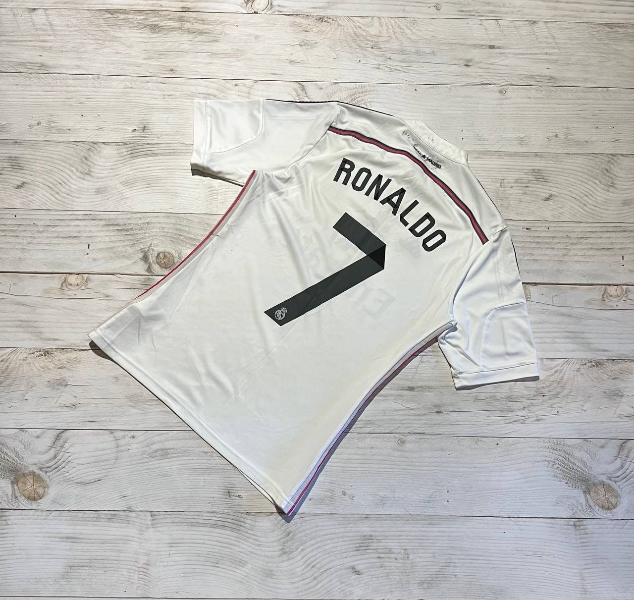 image of Adidas 2014 2015 Ronaldo 7 Home Shirt Jersey in White, Men's (Size Small)