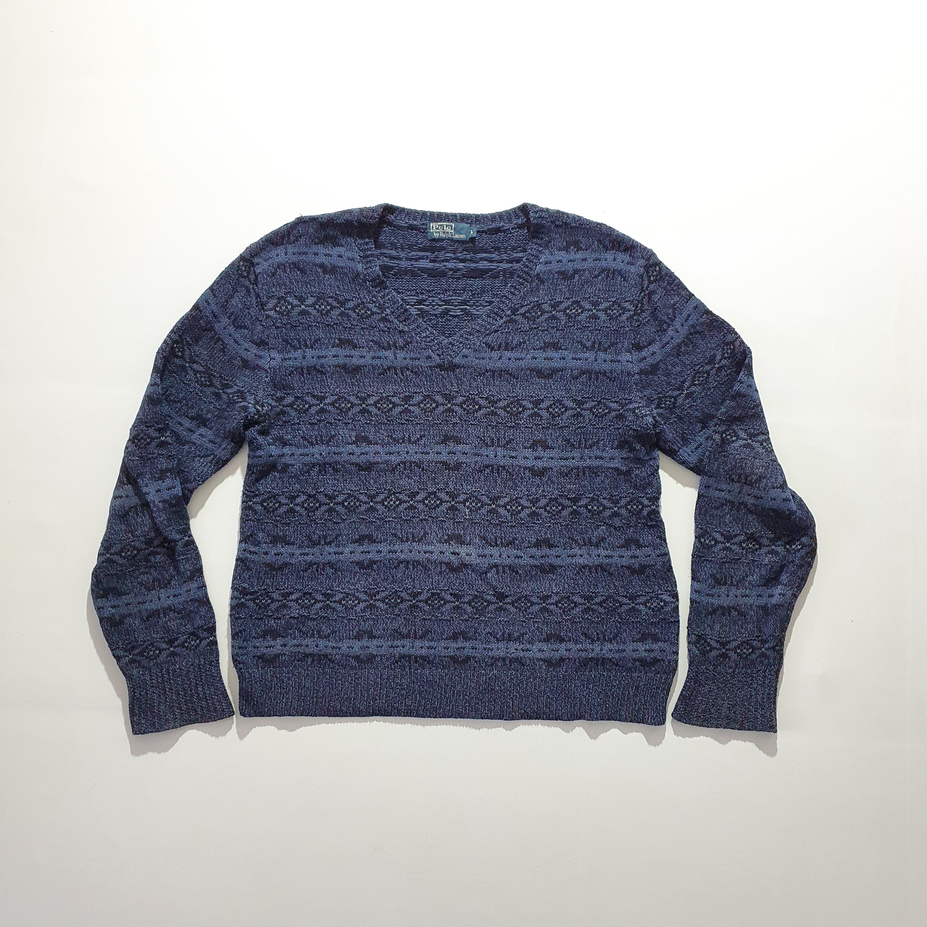 Polo Ralph Lauren Rare Knitwear Wool/Silk Beautifully Shiny Pattern sweater Size US L / EU 52-54 / 3 - 3 Thumbnail