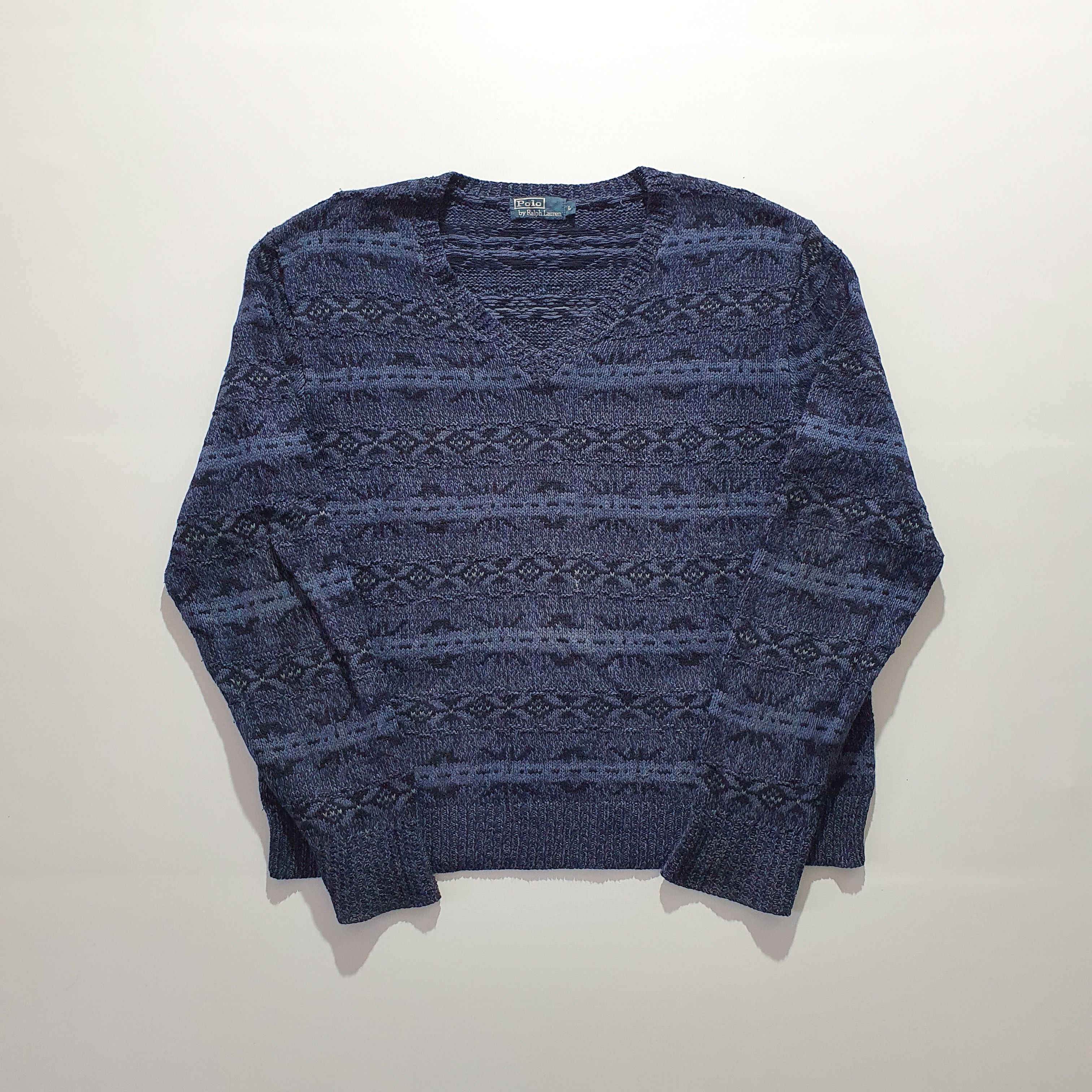 Polo Ralph Lauren Rare Knitwear Wool/Silk Beautifully Shiny Pattern sweater Size US L / EU 52-54 / 3 - 2 Thumbnail