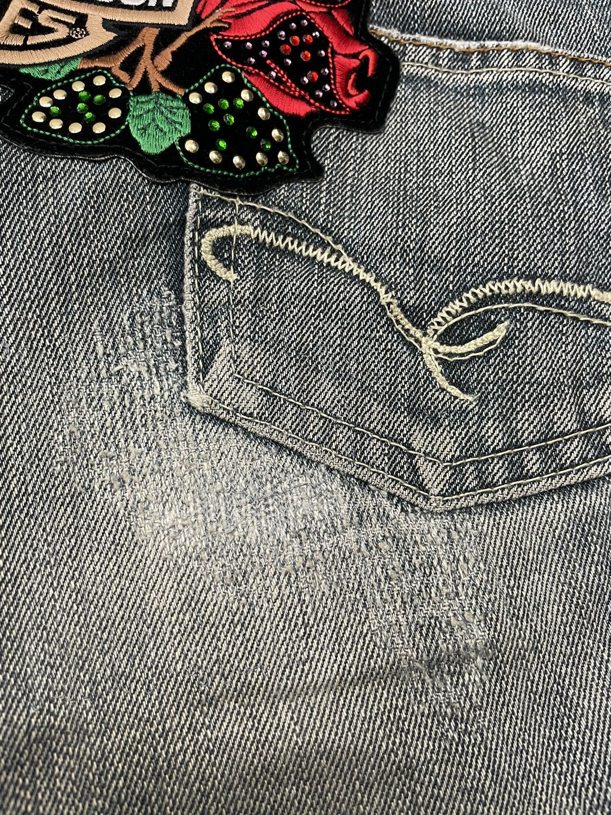 Edwin Vintage Edwin Japan Flare Jeans Harley Davidson Custom Patch Size US 29 - 11 Thumbnail