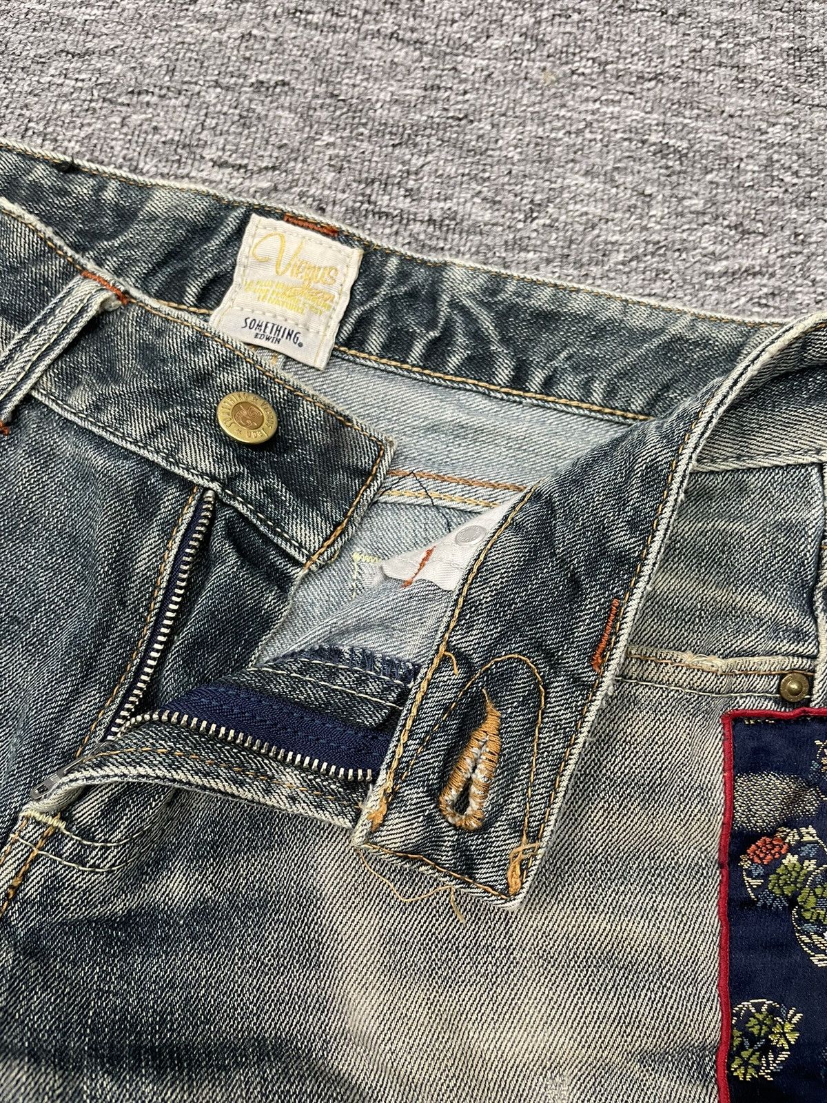 Edwin Vintage Edwin Japan Flare Jeans Harley Davidson Custom Patch Size US 29 - 5 Thumbnail