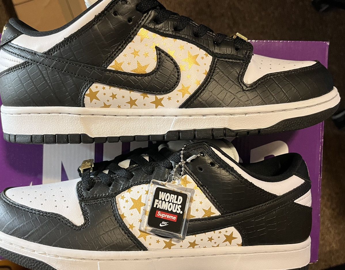 image of Nike Dunk Sb Low Shoes in Black/White, Men's (Size 9.5)