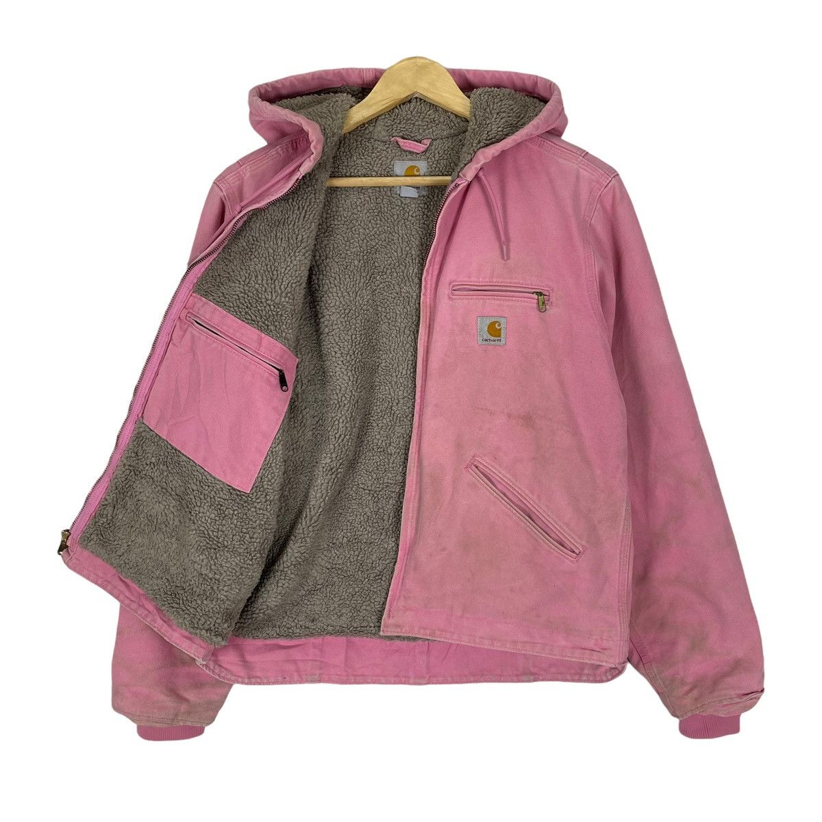 ジャケット・ブルゾン Carhartt Detroit jacket kids size Carhartt YOUTH YYJ97 Detroit Jacket Coat Brown Fleece Size XS 4-6