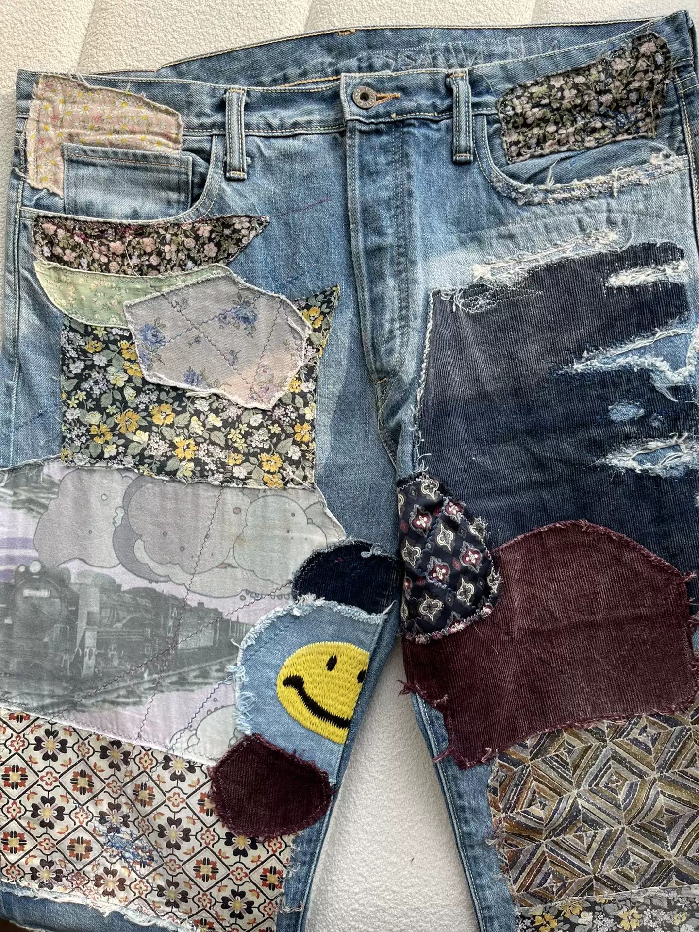 Kapital Kapital Face Patched Jeans Size US 33 - 3 Thumbnail