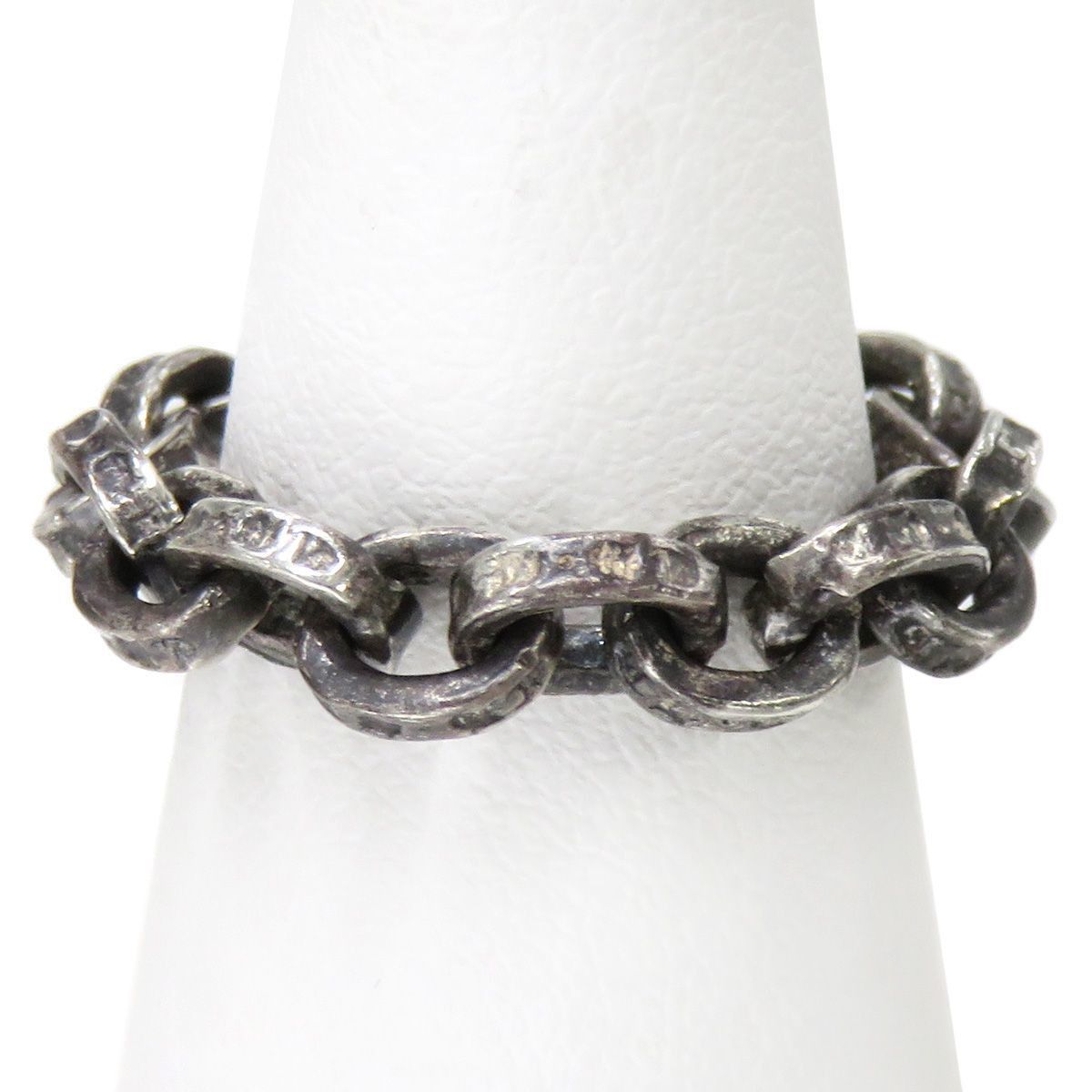 image of Chrome Hearts Paper Chain Ring in Silver, Women's