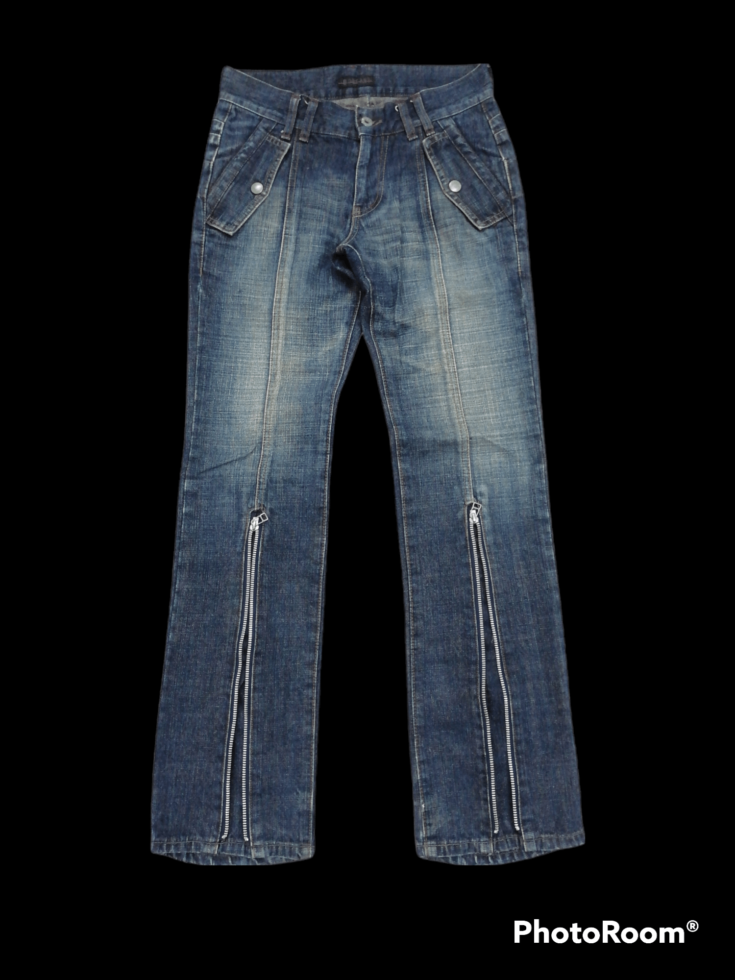 image of Archival Clothing x Morgan Homme Ankle Zipper Bondage Denim Pants in Blue Denim, Men's (Size 29)