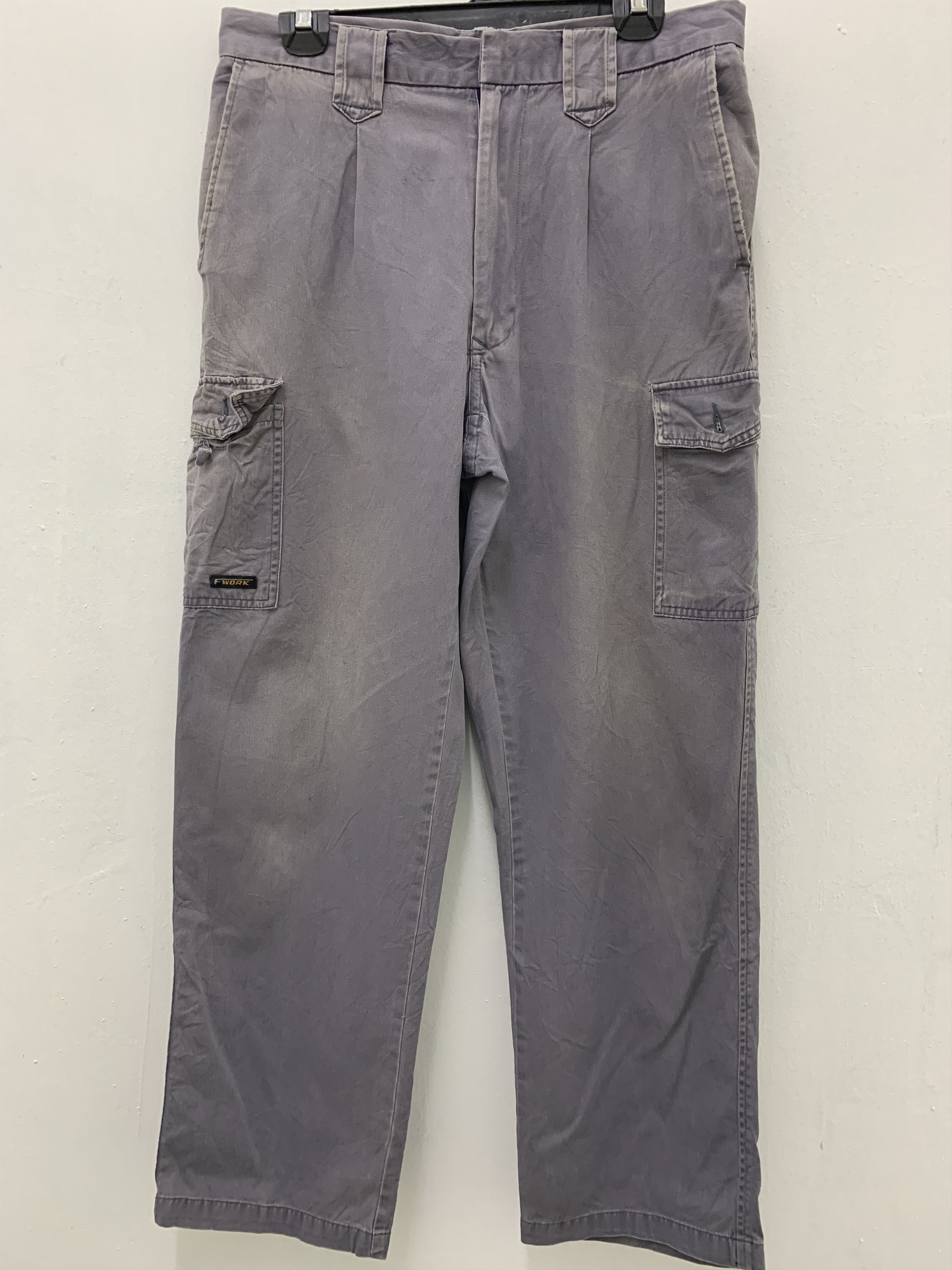 image of Cargo Pants Workers Multipocket Tactical Pants Streetwear in Grey, Men's (Size 31)