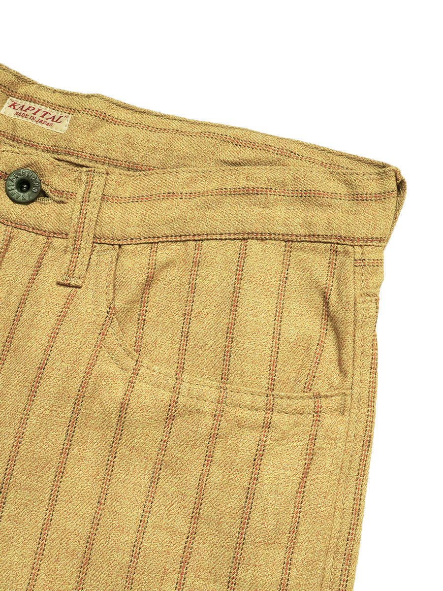 Kapital Kapital Linen Gibson Stripe 5P OKABELLBO pants Size US 34 / EU 50 - 6 Thumbnail