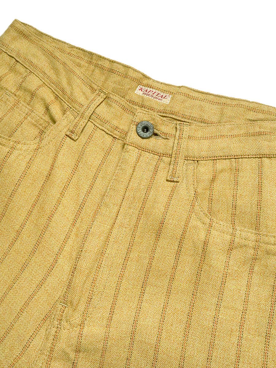 Kapital Kapital Linen Gibson Stripe 5P OKABELLBO pants Size US 34 / EU 50 - 4 Thumbnail