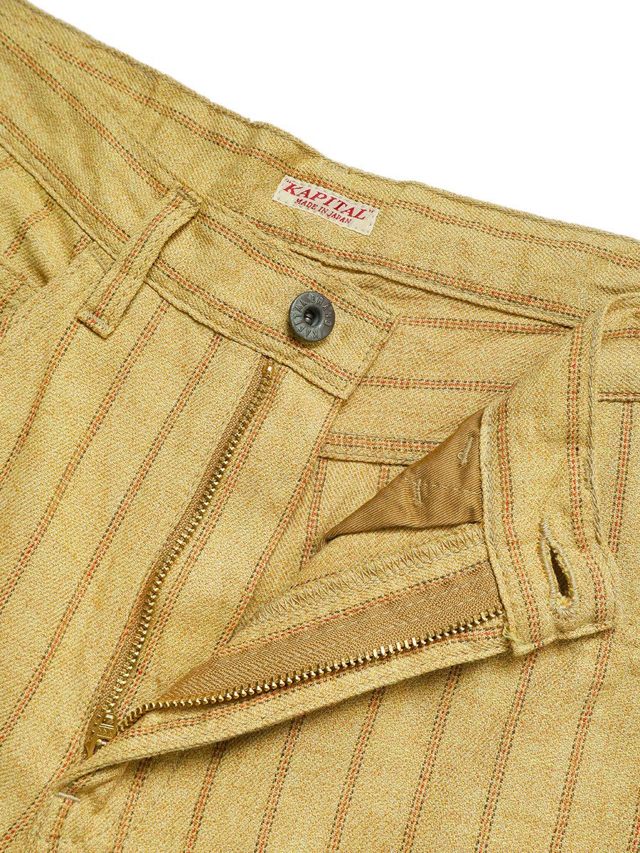 Kapital Kapital Linen Gibson Stripe 5P OKABELLBO pants Size US 34 / EU 50 - 5 Thumbnail
