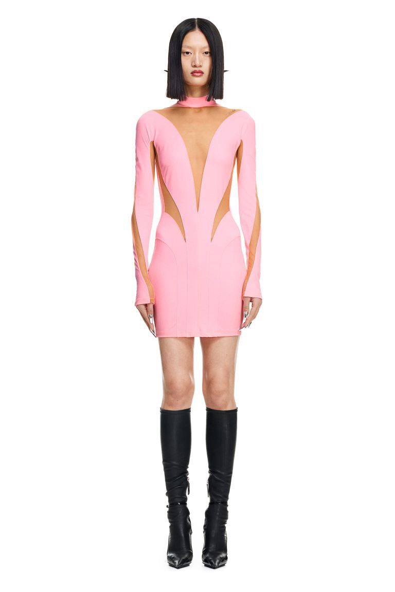 Mugler x H&M Mesh-panel mini dress