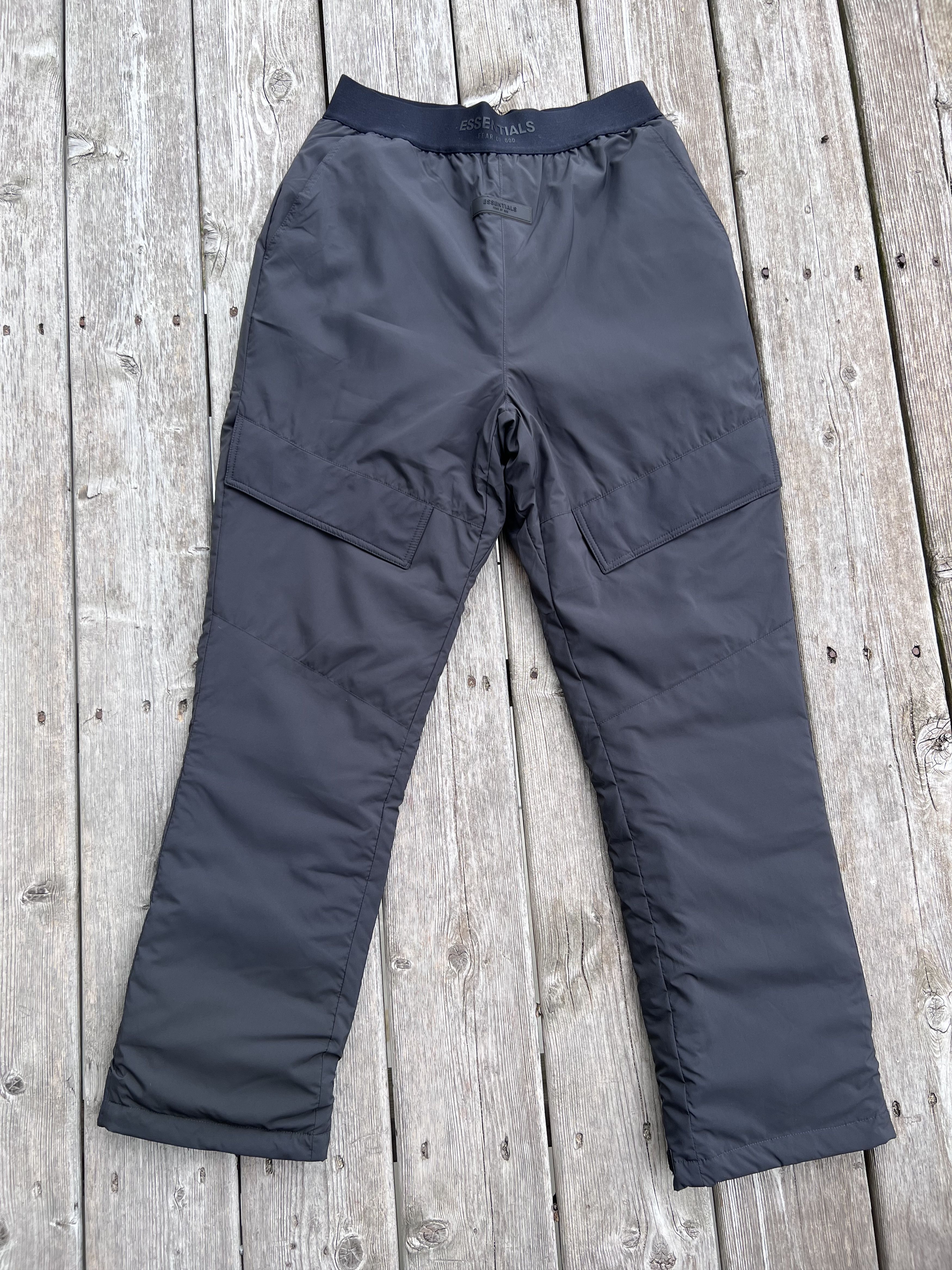 image of Fear Of God Essentials Storm Pants Black in Iron, Men's (Size 30)