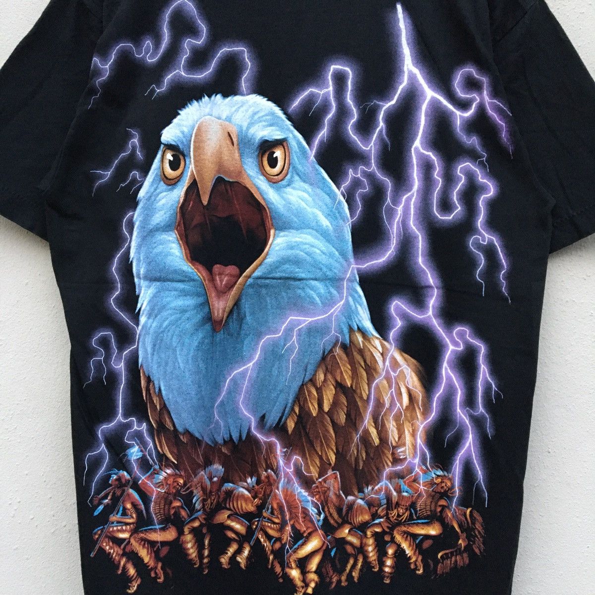 Vintage Vintage AMERICAN THUNDER FULLPRINT Rare Design T-shirt Size US L / EU 52-54 / 3 - 6 Thumbnail