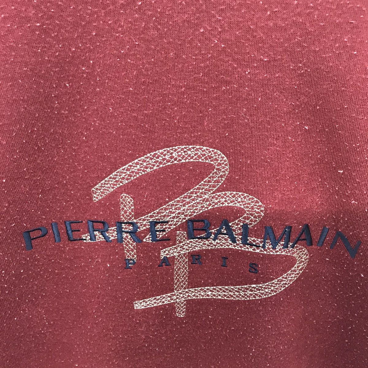 Designer × Pierre Balmain × Vintage Rare!!Vintage Pierre Balmain Spellout Embroidery Sweatshirt Size US L / EU 52-54 / 3 - 4 Thumbnail