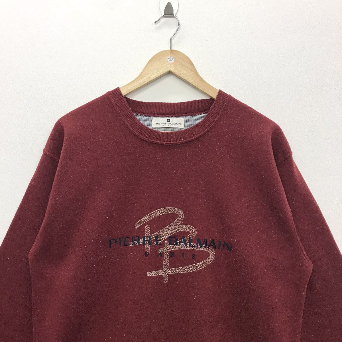 Designer × Pierre Balmain × Vintage Rare!!Vintage Pierre Balmain Spellout Embroidery Sweatshirt Size US L / EU 52-54 / 3 - 2 Thumbnail