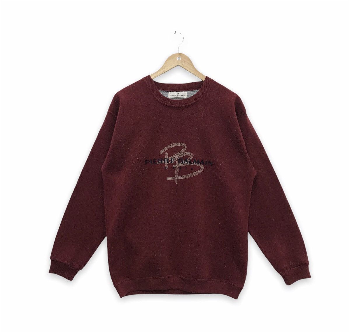 Designer × Pierre Balmain × Vintage Rare!!Vintage Pierre Balmain Spellout Embroidery Sweatshirt Size US L / EU 52-54 / 3 - 1 Thumbnail
