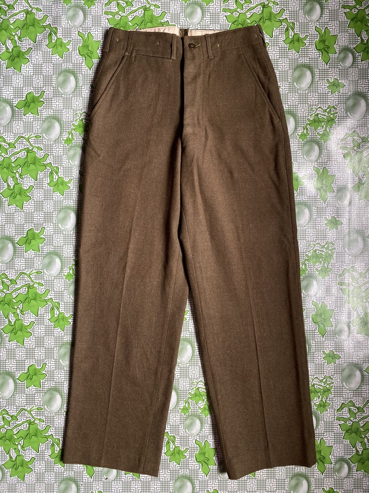 image of Military x US Issue True Vintage 40S Us Army Trouser Field Wool Chinos Pant in Brown (Size 30)