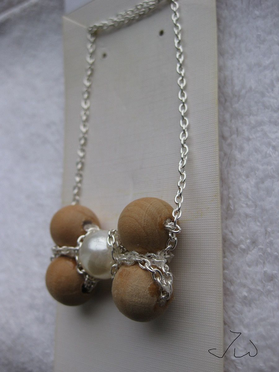 Handmade Dog Bone Style Beads Chain Necklace with chains Size ONE SIZE - 2 Thumbnail
