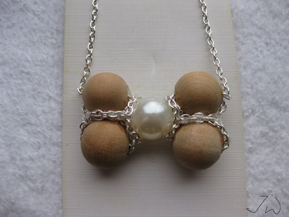 Handmade Dog Bone Style Beads Chain Necklace with chains Size ONE SIZE - 4 Thumbnail
