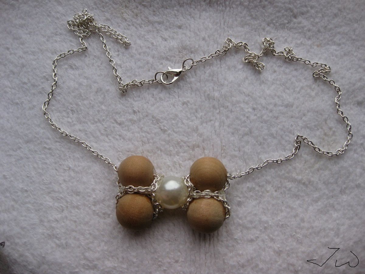 Handmade Dog Bone Style Beads Chain Necklace with chains Size ONE SIZE - 5 Thumbnail