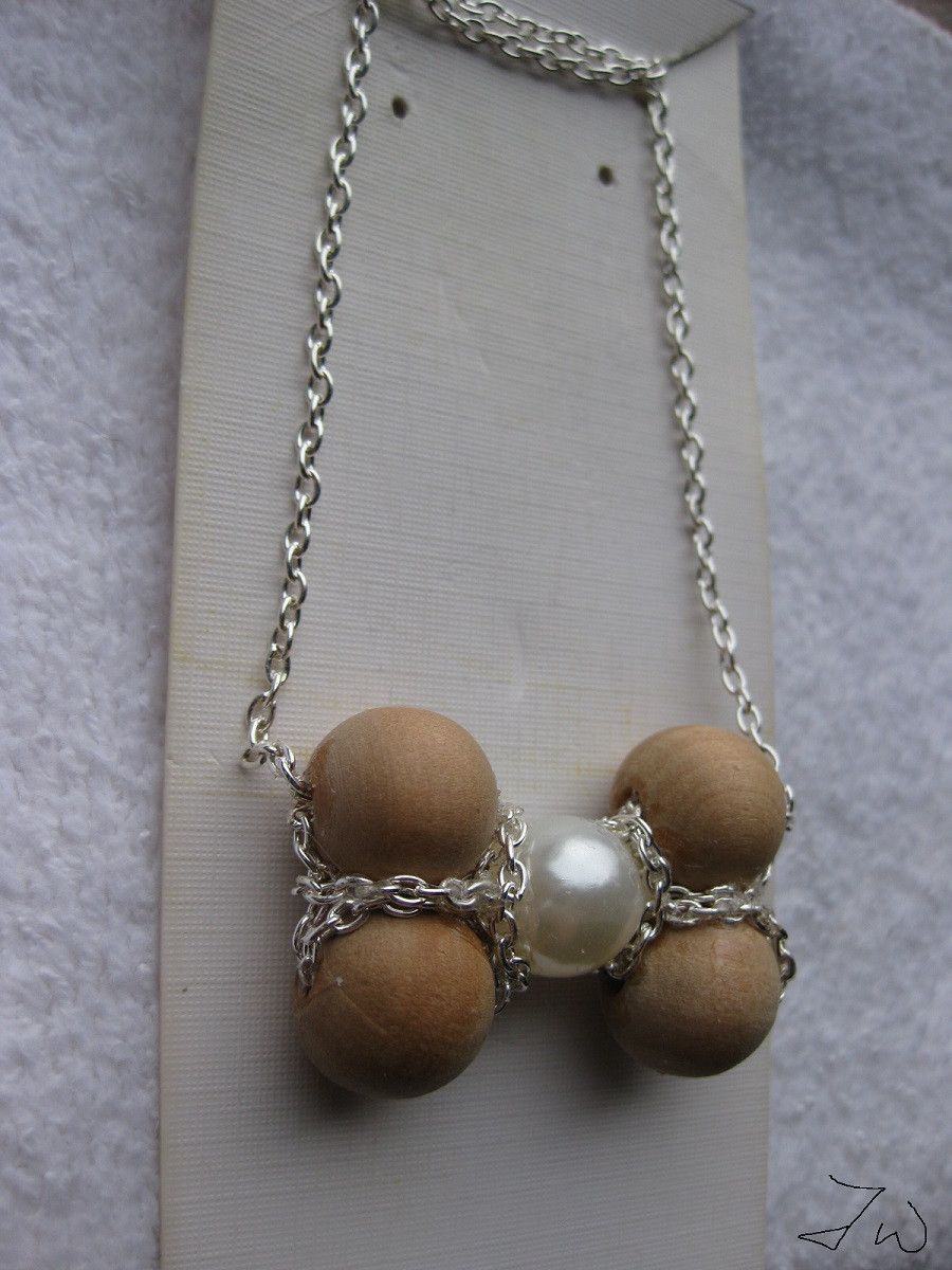 Handmade Dog Bone Style Beads Chain Necklace with chains Size ONE SIZE - 3 Thumbnail