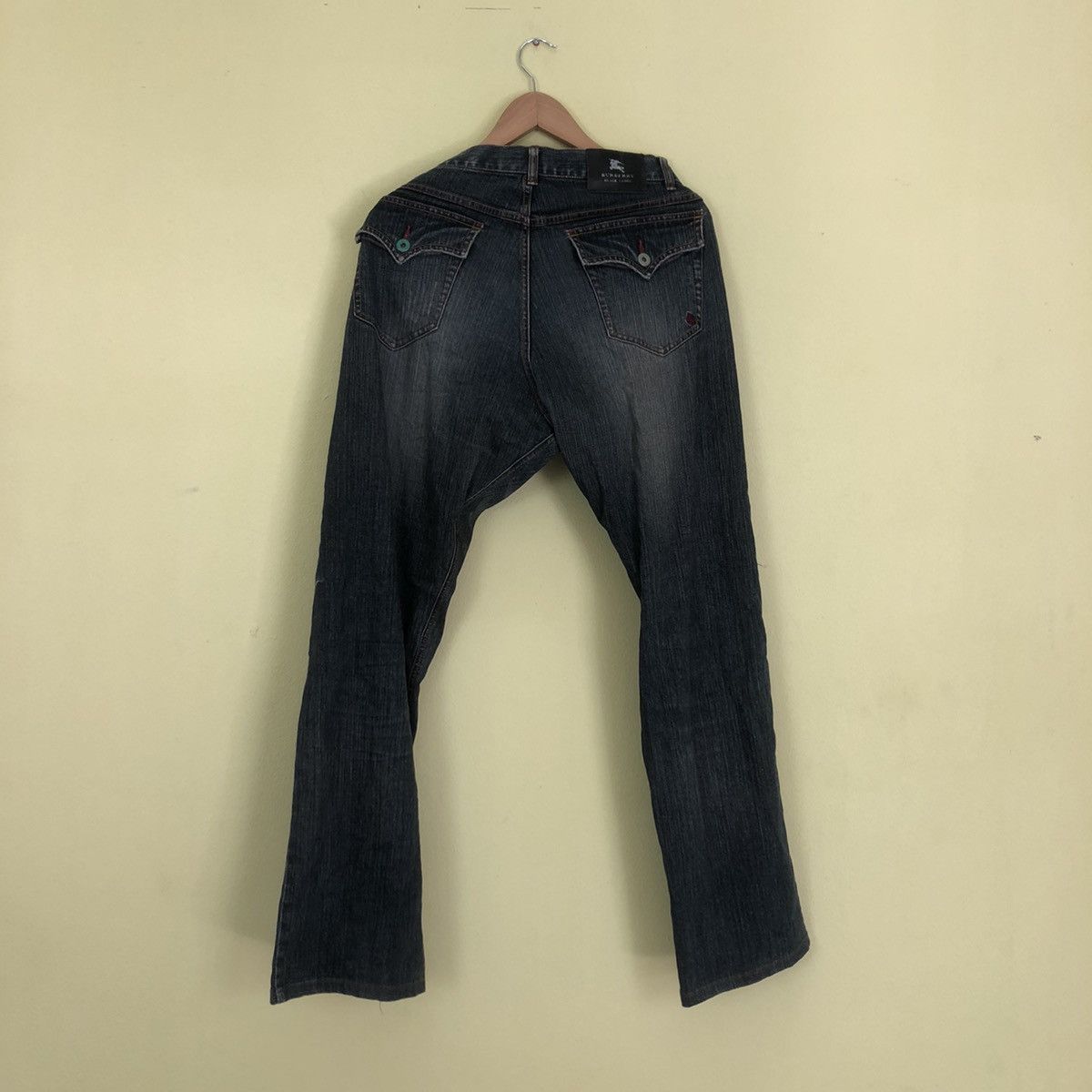 Distressed Burberry Black Label Nova Check Design Pocket