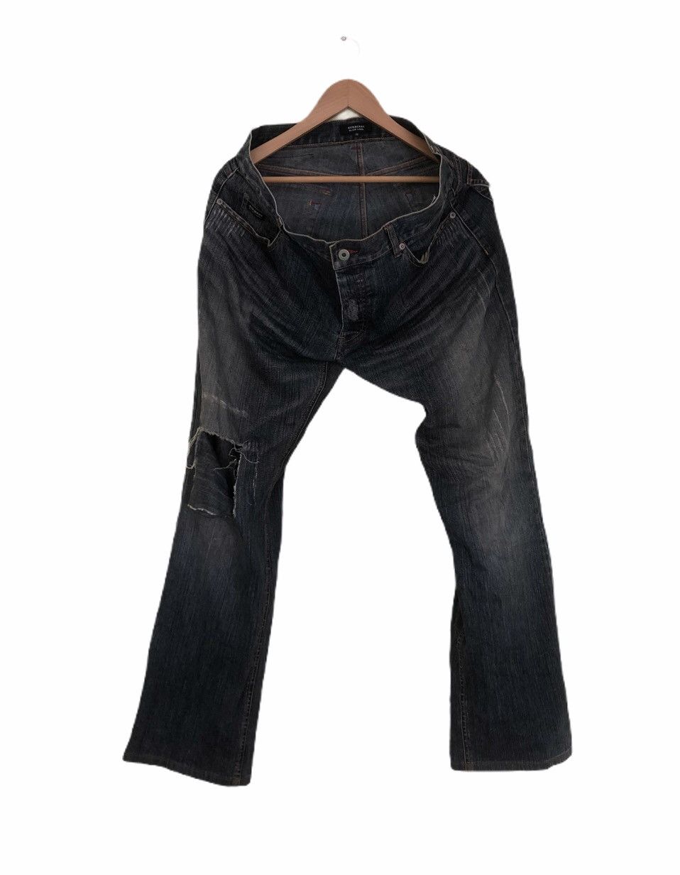 Distressed Burberry Black Label Nova Check Design Pocket