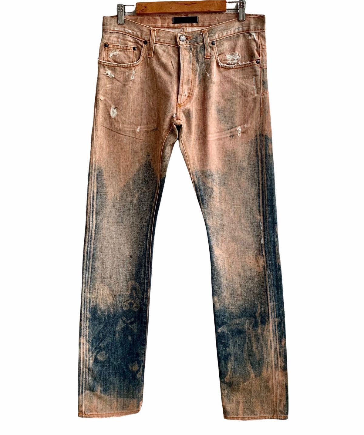 image of Avant Garde x Distressed Denim Japan Brand Distressed Absolut Joy Styled In Italy Tie Dye in Tie/Dy