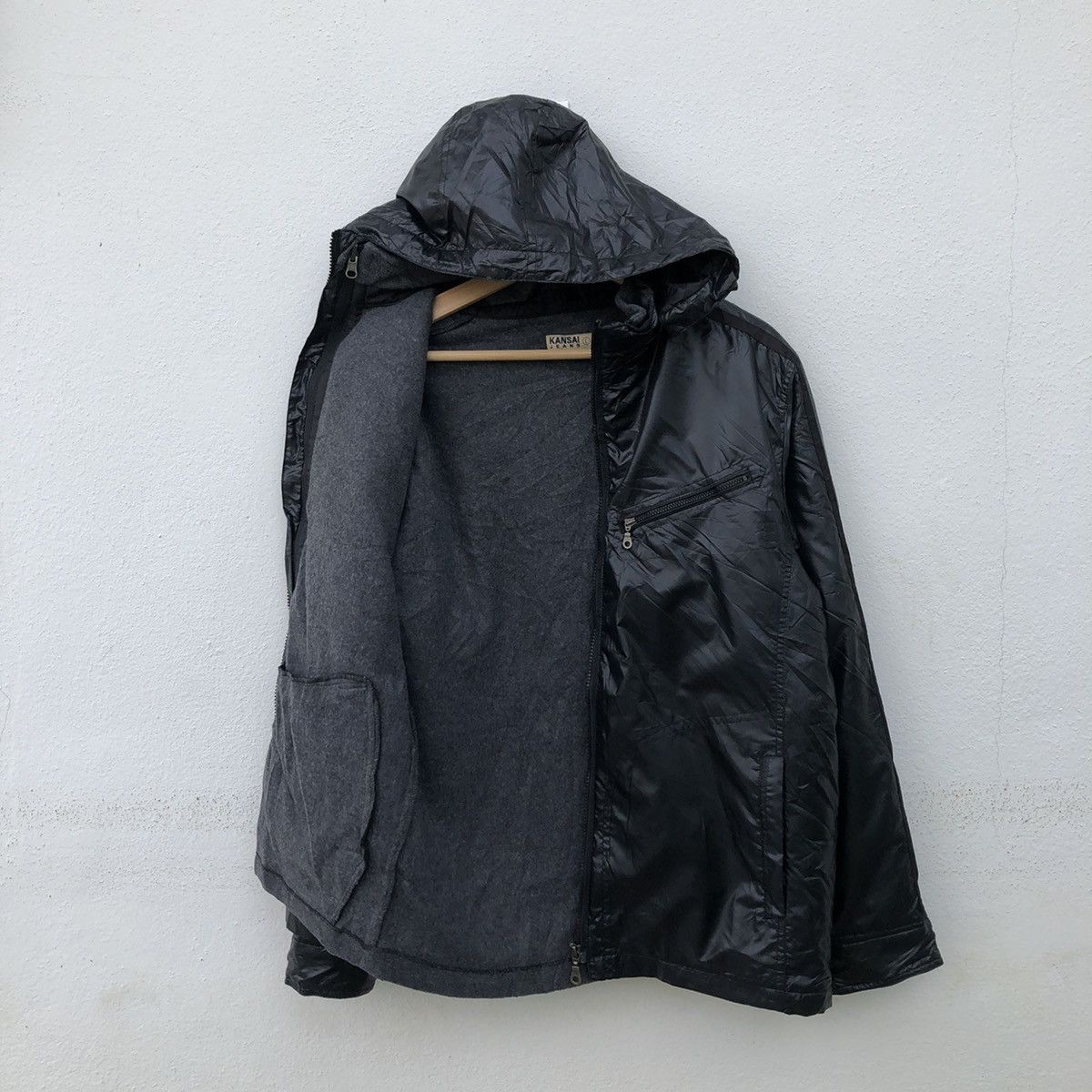 Japanese Brand × Kansai Yamamoto ULTIMATE BLACK RAINCOAT KANSAI YAMAMOTO JEANS Size US L / EU 52-54 / 3 - 9 Thumbnail